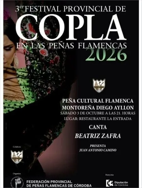 3.er Festival Provincial de Copla en las Peñas Flamencas: Beatriz Zafra en Montoro
