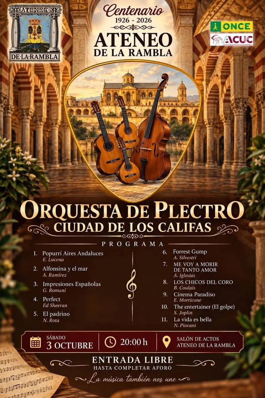 Orquesta de Plectro Ciudad de los Califas en el Ateneo de La Rambla