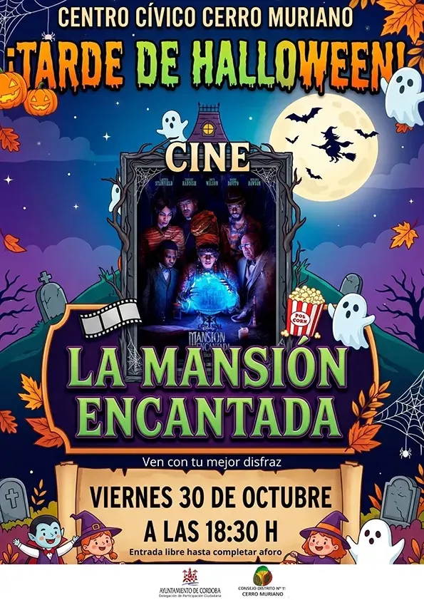 Tarde de Halloween en Cerro Muriano: cine «La Mansión Encantada»
