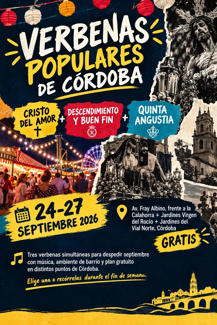 Cartel de Verbenas populares de Córdoba, del 24 al 27 de septiembre
