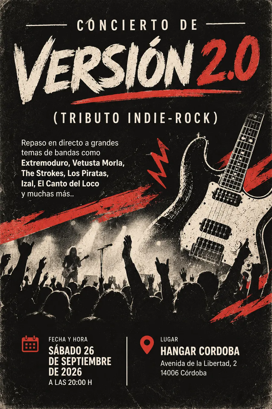 Cartel de Versión 2.0, tributo indie-rock